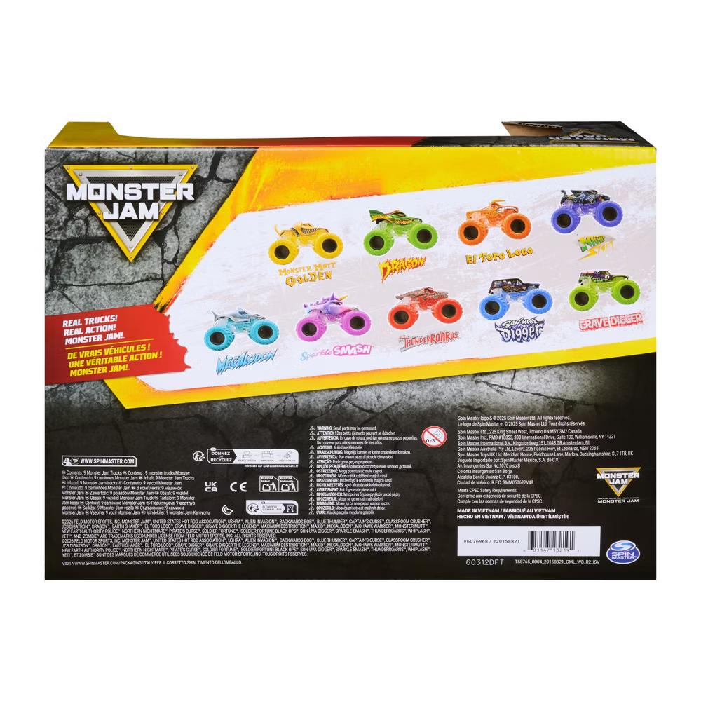 Monster Jam 1:64 Scale Die-Cast Vehicle Collection 9-Pack - Image 5