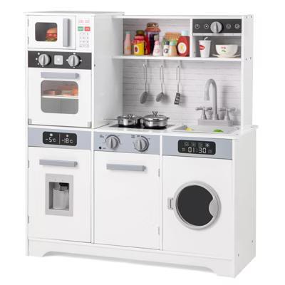 Kids Play Kitchen Toy Set w/ Water Dispenser Sink Faucet Microwave Oven Utensils - Image 10