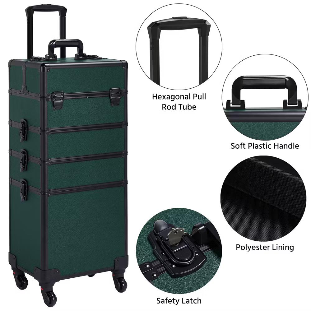 Yaheetech 4 in 1 Professional Makeup Train Case Aluminum Cosmetic Case - Image 13