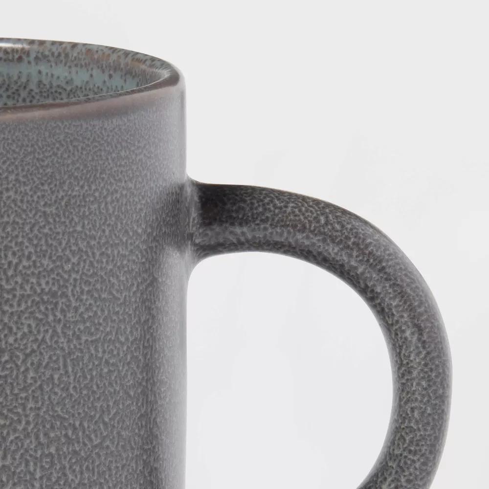 15oz Stoneware Tilley Mug Dark Gray - Traditional Coffee Mug, Dishwasher & Microwave Safe, 15.21oz Capacity - Image 2
