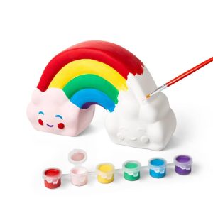 Paint-Your-Own Ceramic Rainbow Kit - Painting Kit for Kids, Includes Brush & Paint, Ages 8+