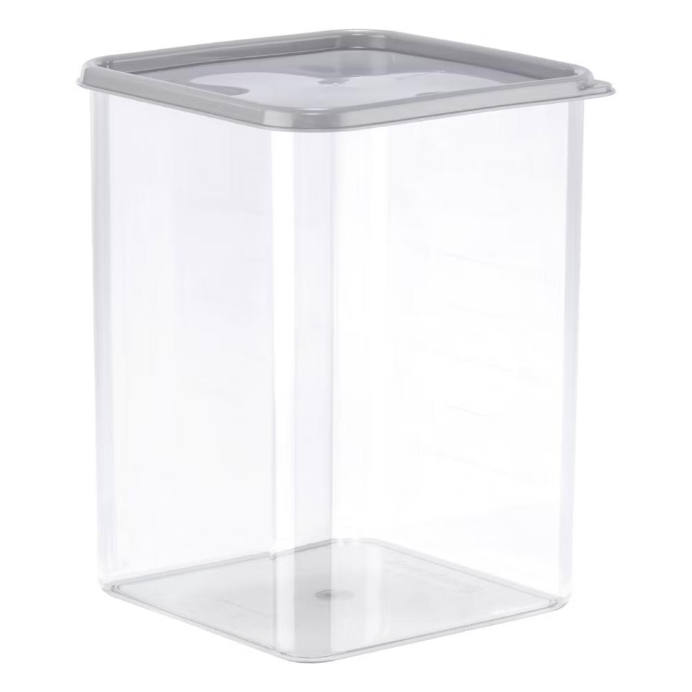 4.6qt 2pc Medium Square + Lid Food Storage Containers Gray: Stackable Design, Measurement Markings - Image 7