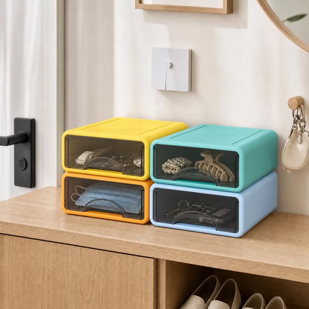 Stackable Storage Drawer with Dividers, Transparent PP Material Desktop Organizer, Durable Thickened Storage Container - Image 40