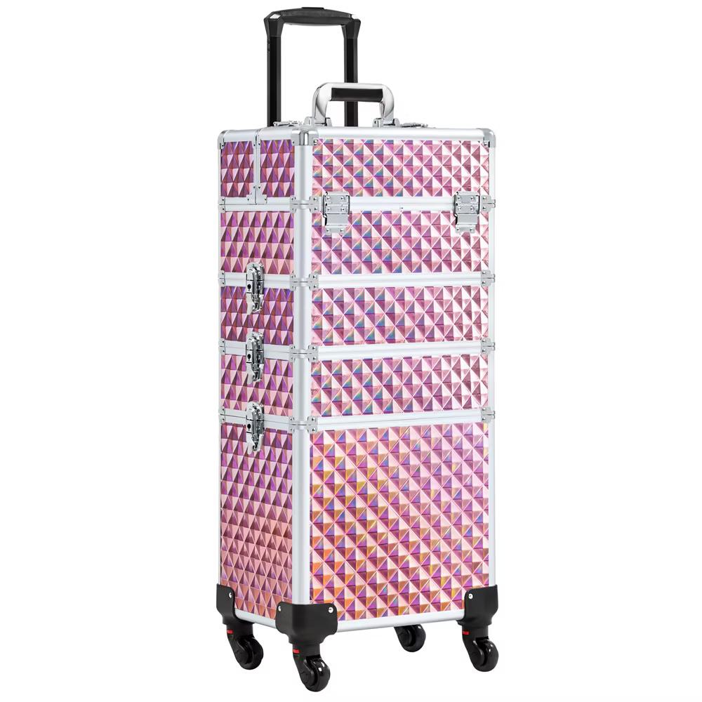 Yaheetech 4-In-1 Aluminum Rolling Cosmetic Makeup Train Cases - Image 8