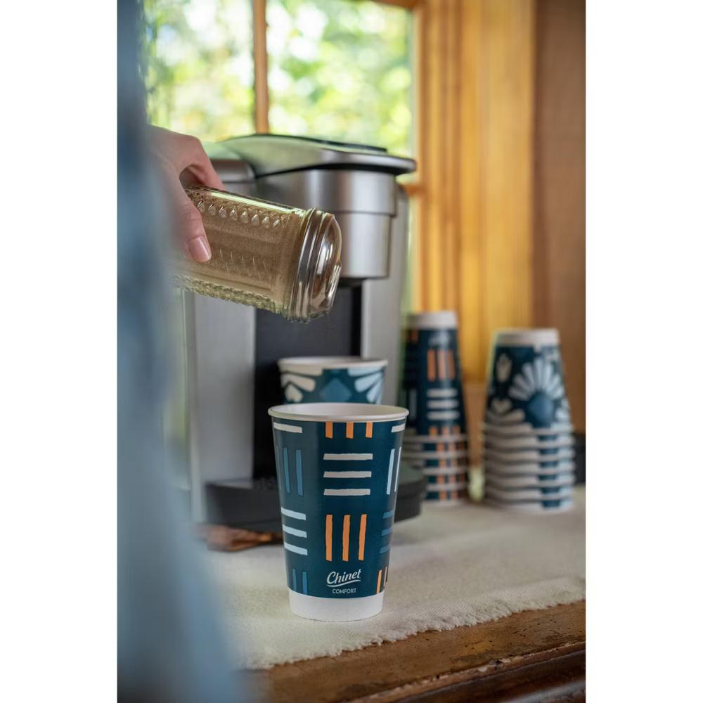 Comfort Cup - 18ct/16oz: Disposable Paper Drinkware, Solid Pattern - Image 2