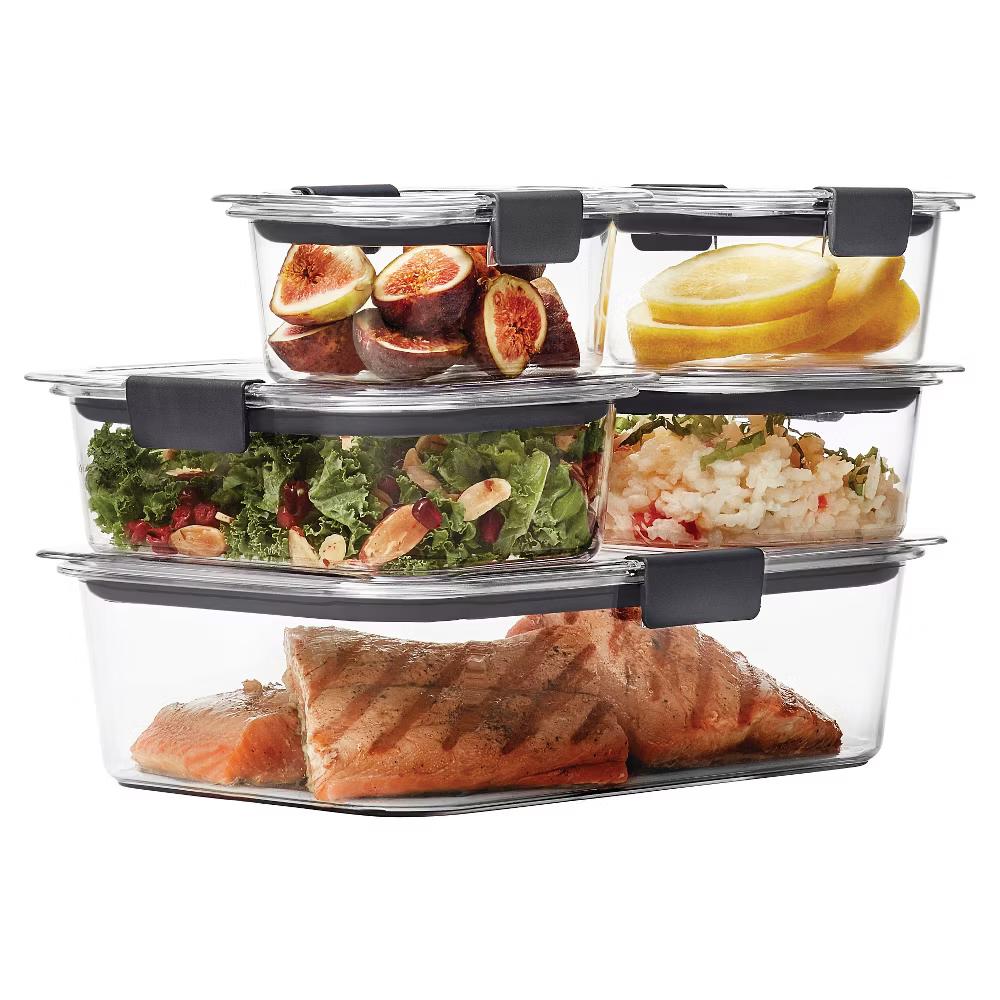 10pc Brilliance Leak Proof Food Storage Containers with Airtight Microwave & Freezer Safe - Image 7