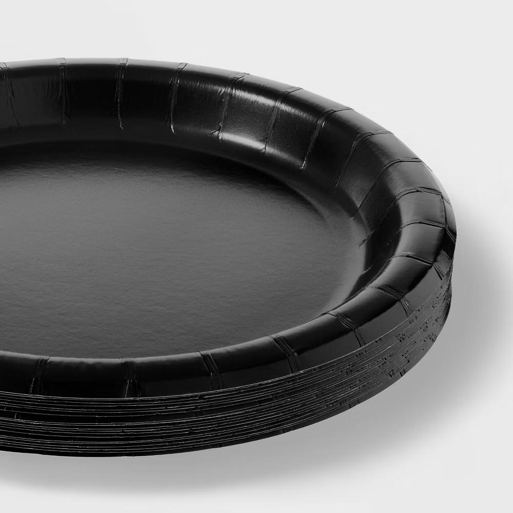 20ct 8.75" Dinner Paper Plates Black - Image 3