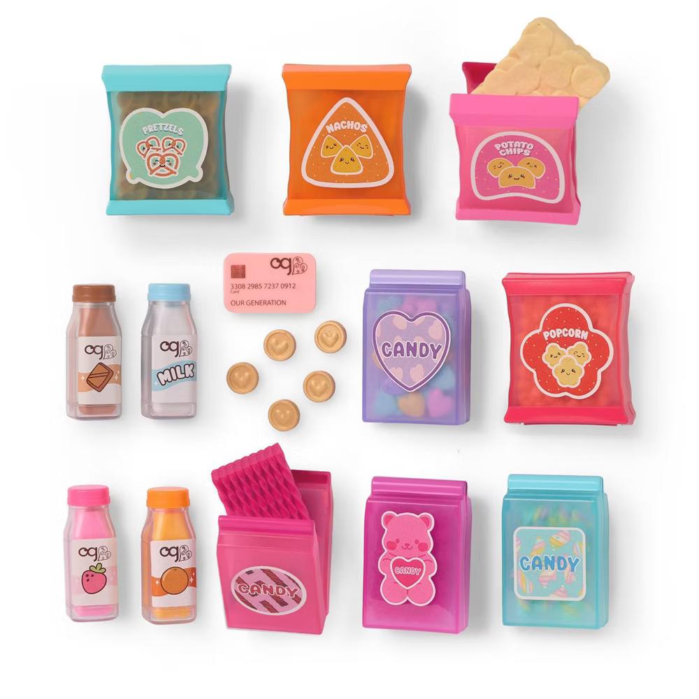 Snacktime Fun Pink Vending Machine & Play Food Accessories Set for 18" Dolls