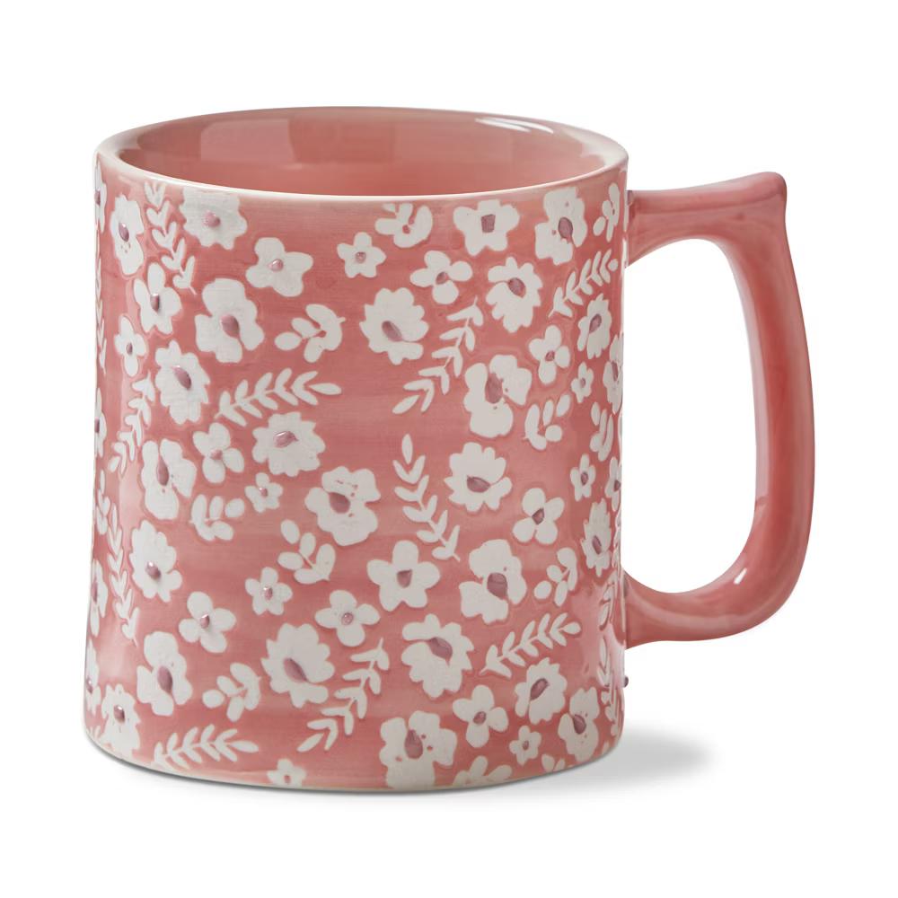 Evelyn Coffee Mug Pink Stoneware Everyday 16oz Dishwasher Safe - Image 2