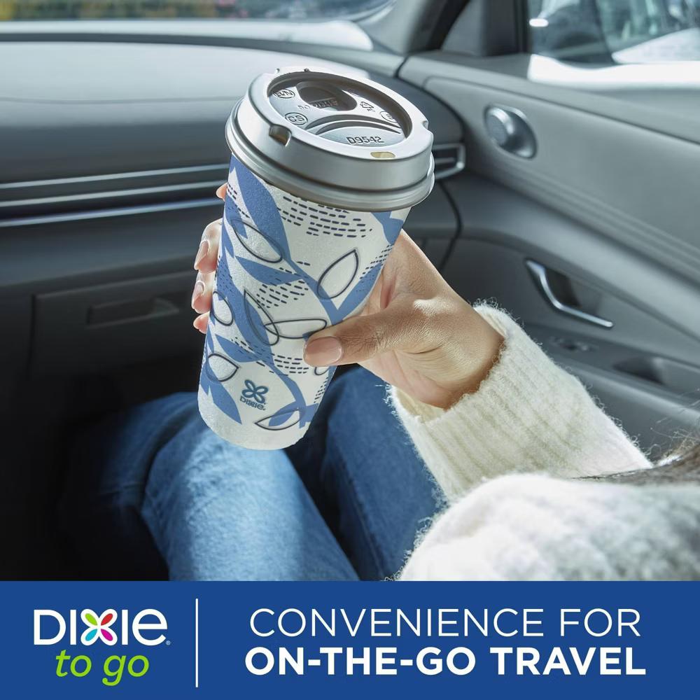 To Go Disposable Hot Cups & Lids - 20ct/20oz: Insulated paper, assorted pattern - Image 8