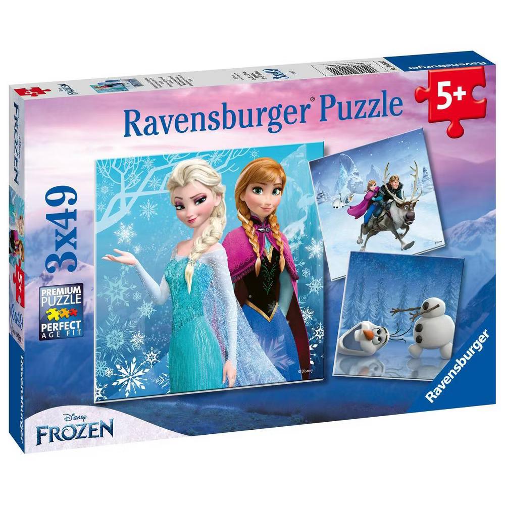 Frozen: Winter Adventures 3x49pc Jigsaw Puzzle Set: Paperboard Puzzle for Creative Thinking, Kids Theme - Image 3