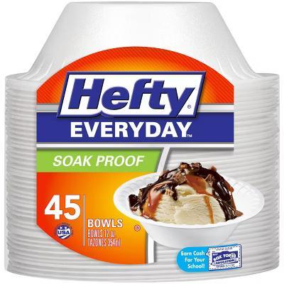 Hefty Foam Disposable Bowl - 45ct/12oz: Round, Solid White - Image 5