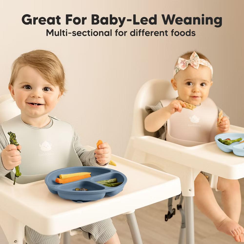 3-Pack Prep Suction Plates for Baby, 100% Silicone Toddler Plates, BPA-Free Divided Baby Plates with Suction - Image 7