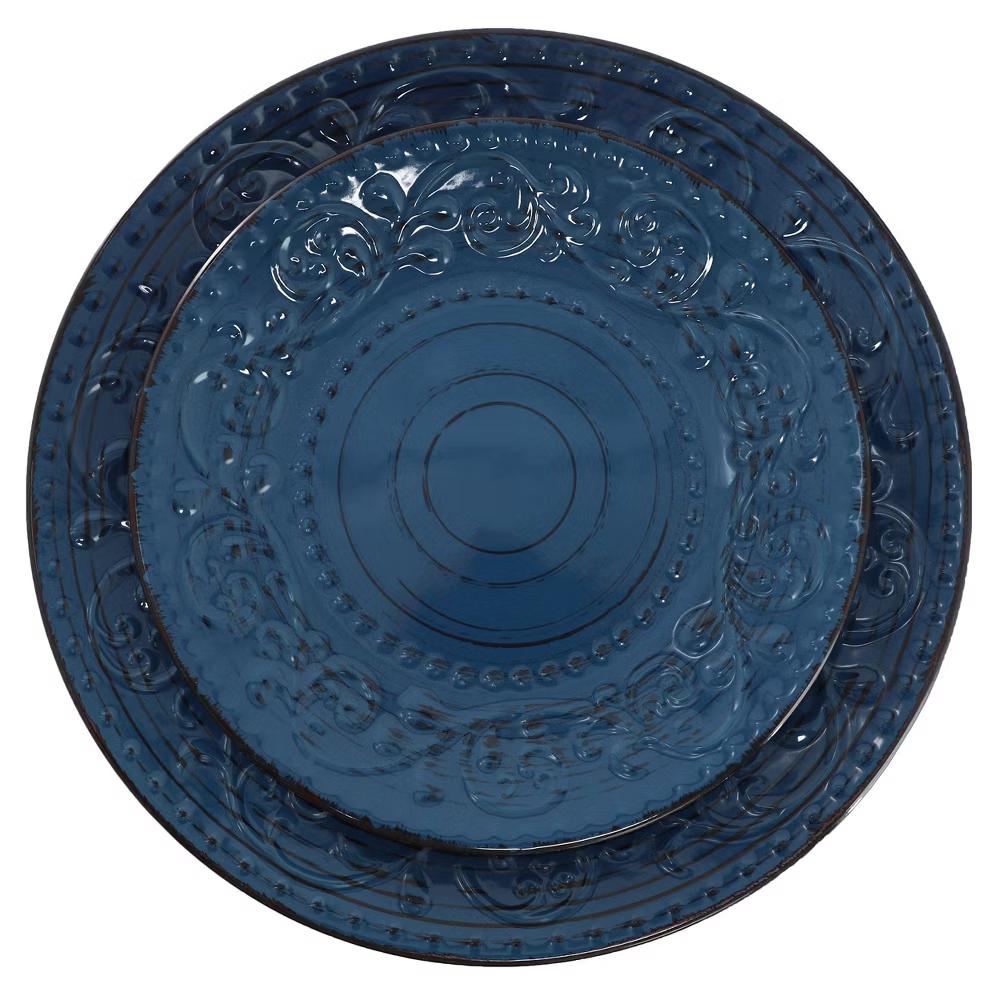 Malibu Sea Glass 16-Piece Dinnerware Set in Dark Green - Image 10