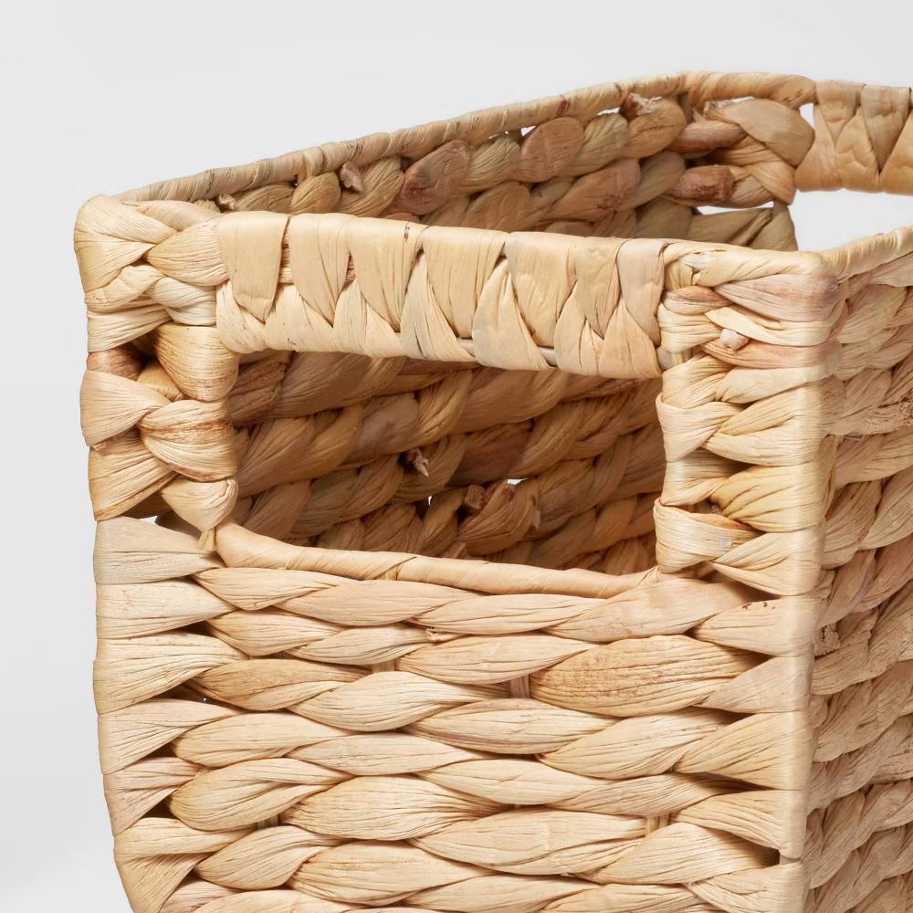 Woven Water Hyacinth Rectangular Basket - Image 8