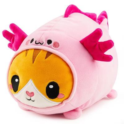 Catxolotl Stuffed Animal, Kawaii Axolotl Cat Plush Pillow, 11" Plush Toy for Kids and Adults, Christmas Birthday Gift for Boys Girls