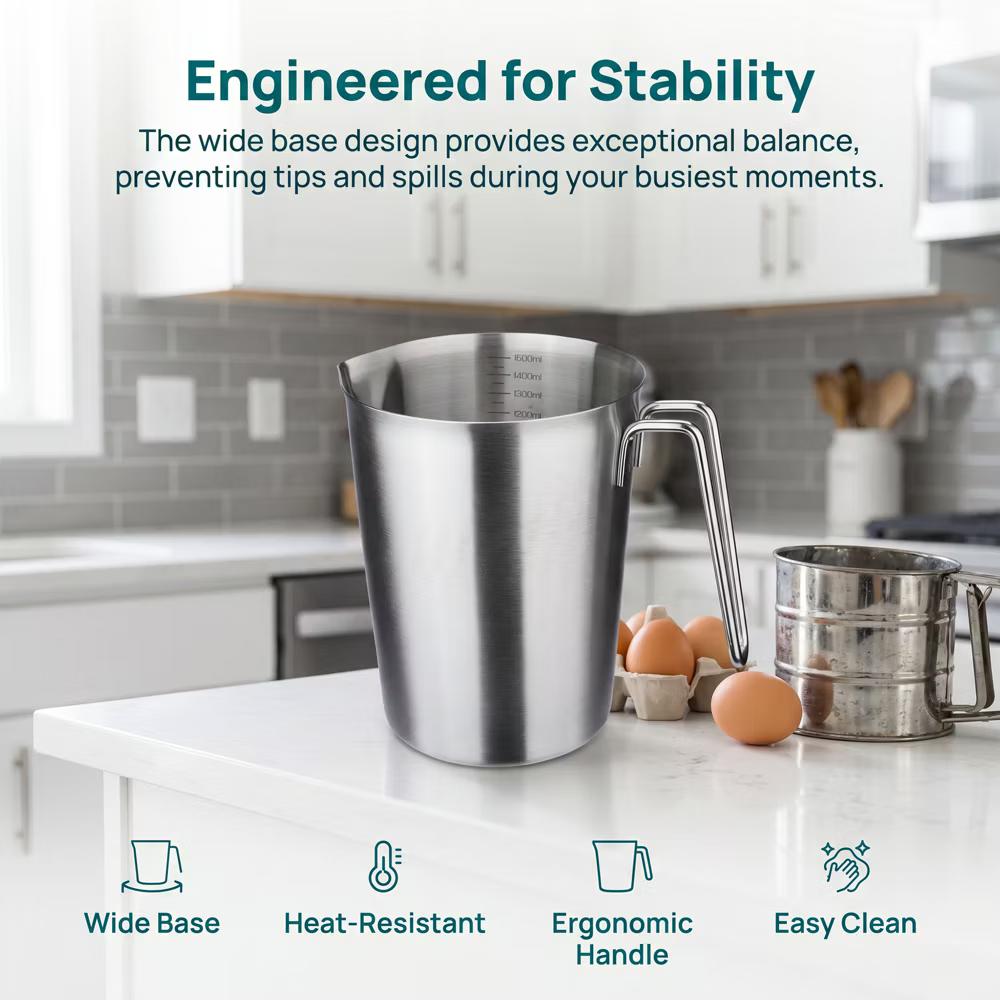 Measuring Cup, Liquid Stainless Steel Measuring Cup for Kitchen Use, Ideal for Measuring Ingredients Precisely - Image 13
