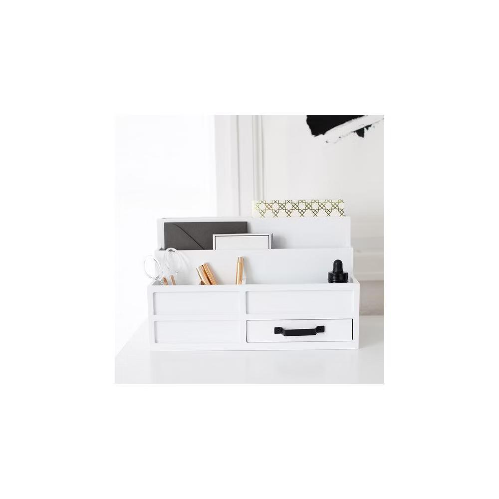 Blu Monaco Wood Mail Organizer with Drawer & Pen Holder - Image 24