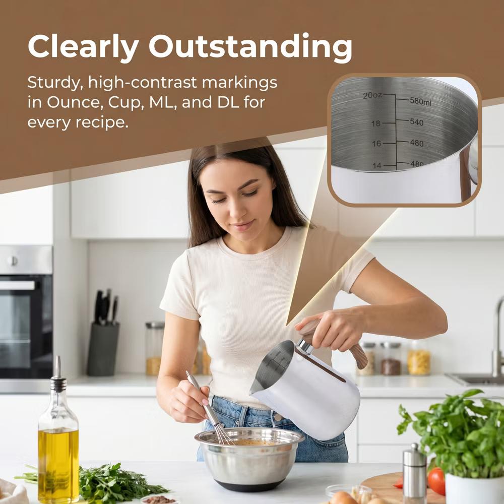 Measuring Cup, 1 Cup Stainless Steel Measuring Cup for Accurate Kitchen Work, Like Baking or Meal Prep - Image 21