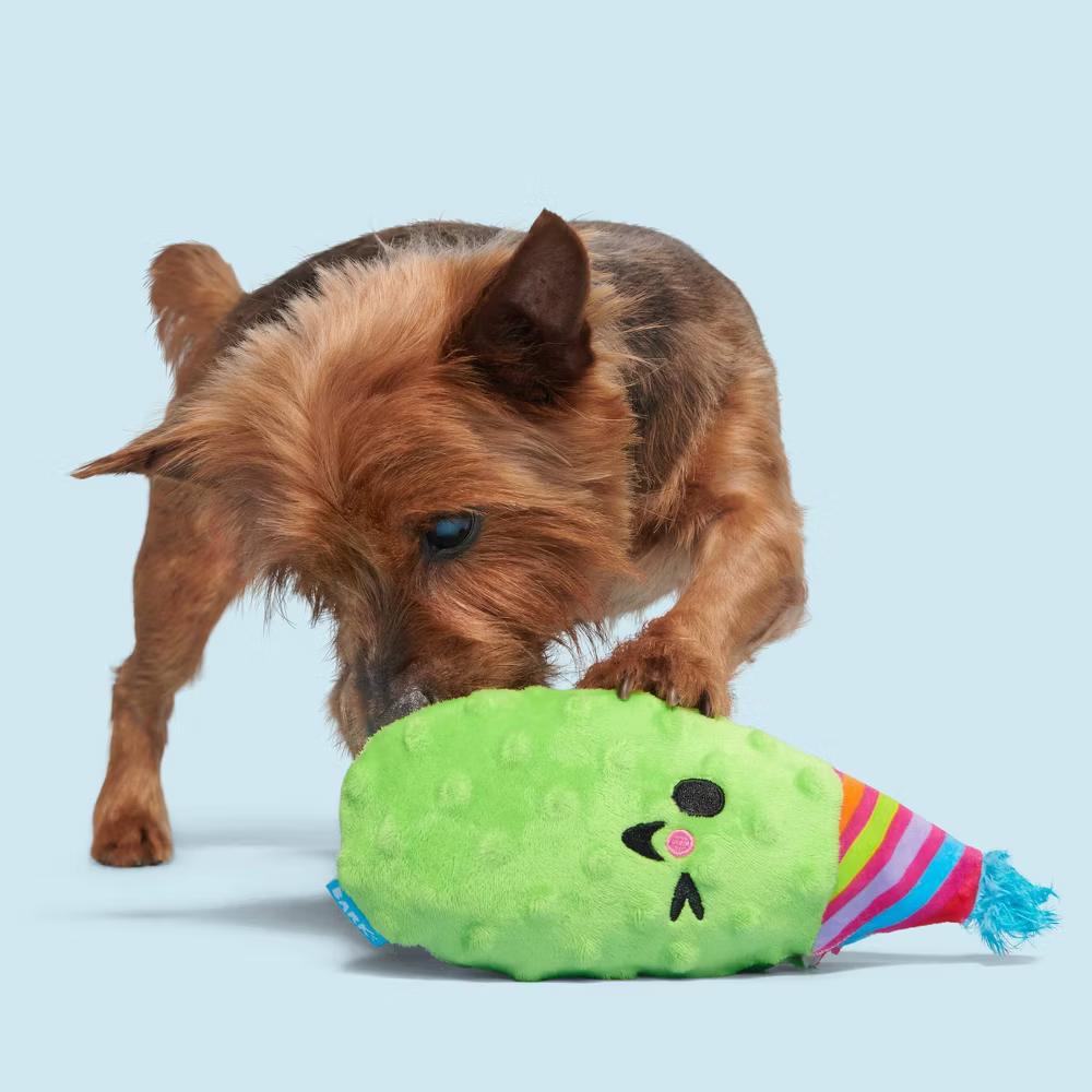 Party Pickle Phil Dog Toy: Squeaks, For All Sizes, Food Shaped, Cuddle - Image 2