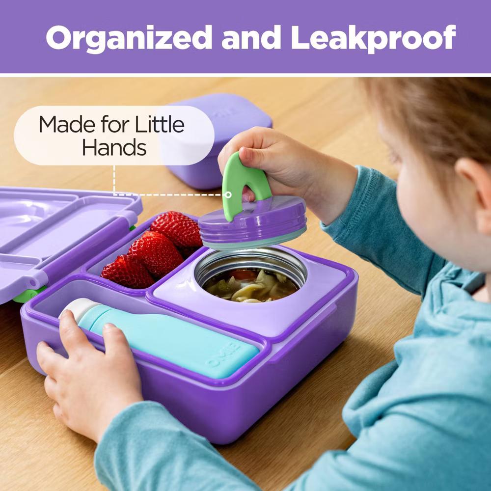 OMIEBox Insulated Bento Lunch Box with Leakproof Thermos Food Jar 3 Compartments - Image 34