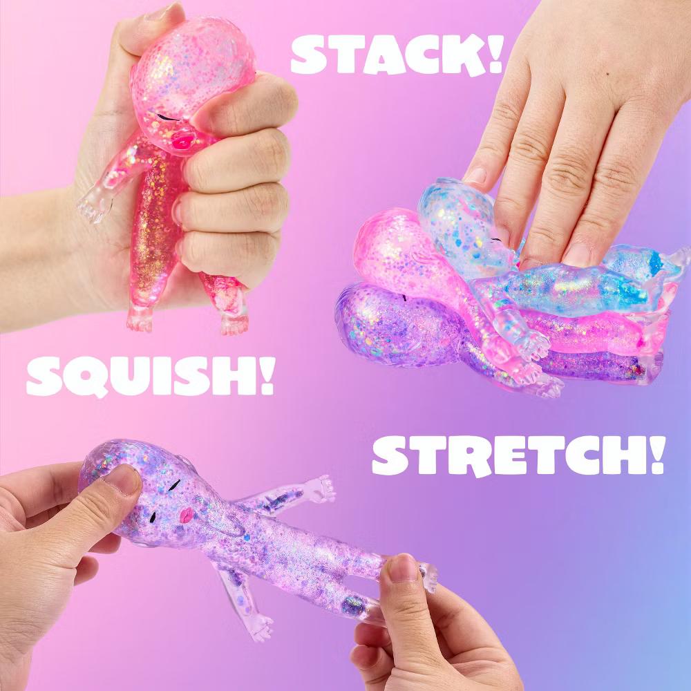 3PCS Small Baby Stress Relief Toy, 4.3''Glitter Squishy Slow Rising Toy for Kids & Adults,Soft Squeeze Fidget Sensory Toy for Gift, Party Favors - Image 3