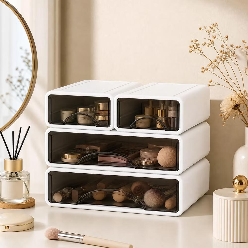 Stackable Storage Drawer with Dividers, Transparent PP Material Desktop Organizer, Durable Thickened Storage Container - Image 32