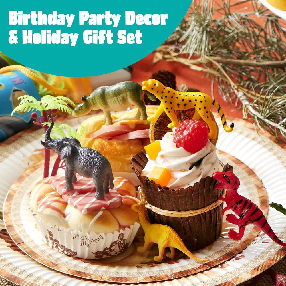 69Pcs Mini Animal Figurine Set - Realistic Jungle, Zoo, Ocean & Farm Animal Toys with Sensory Bin, Christmas Birthday Gift for Kids Ages 3-5 - Image 4