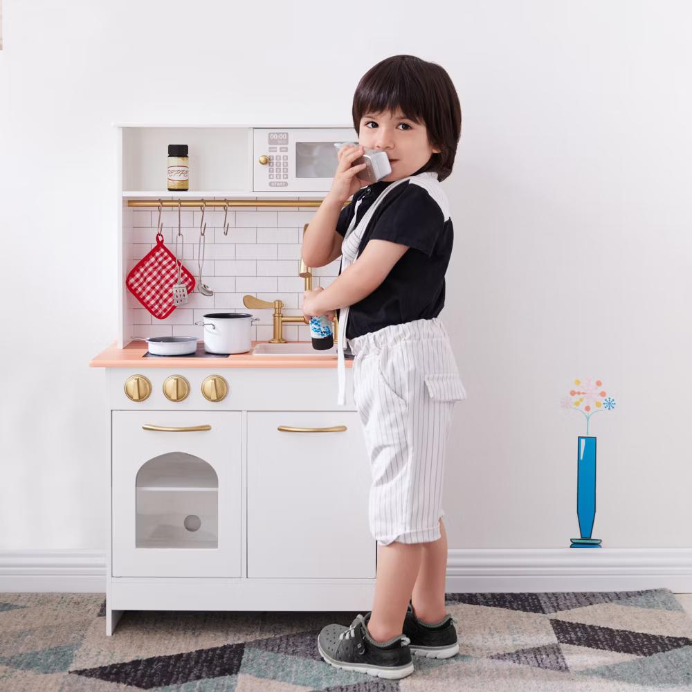 Little Chef Boston Compact Farmhouse Play Kitchen with Accessories