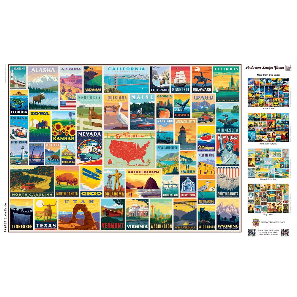 1000 Piece Jigsaw Puzzle - State Pride - 19.25"x26.75" - Image 6