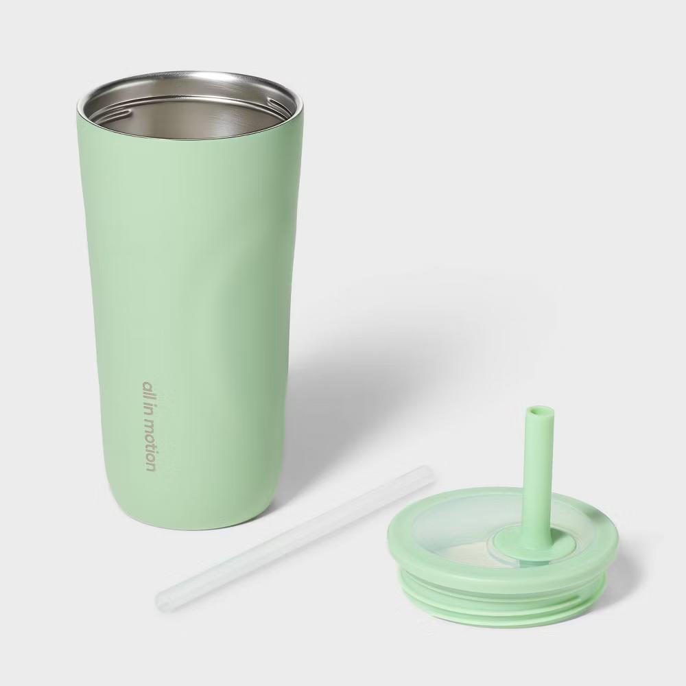 20 fl oz Stainless Steel Tumbler with Straw - Image 10
