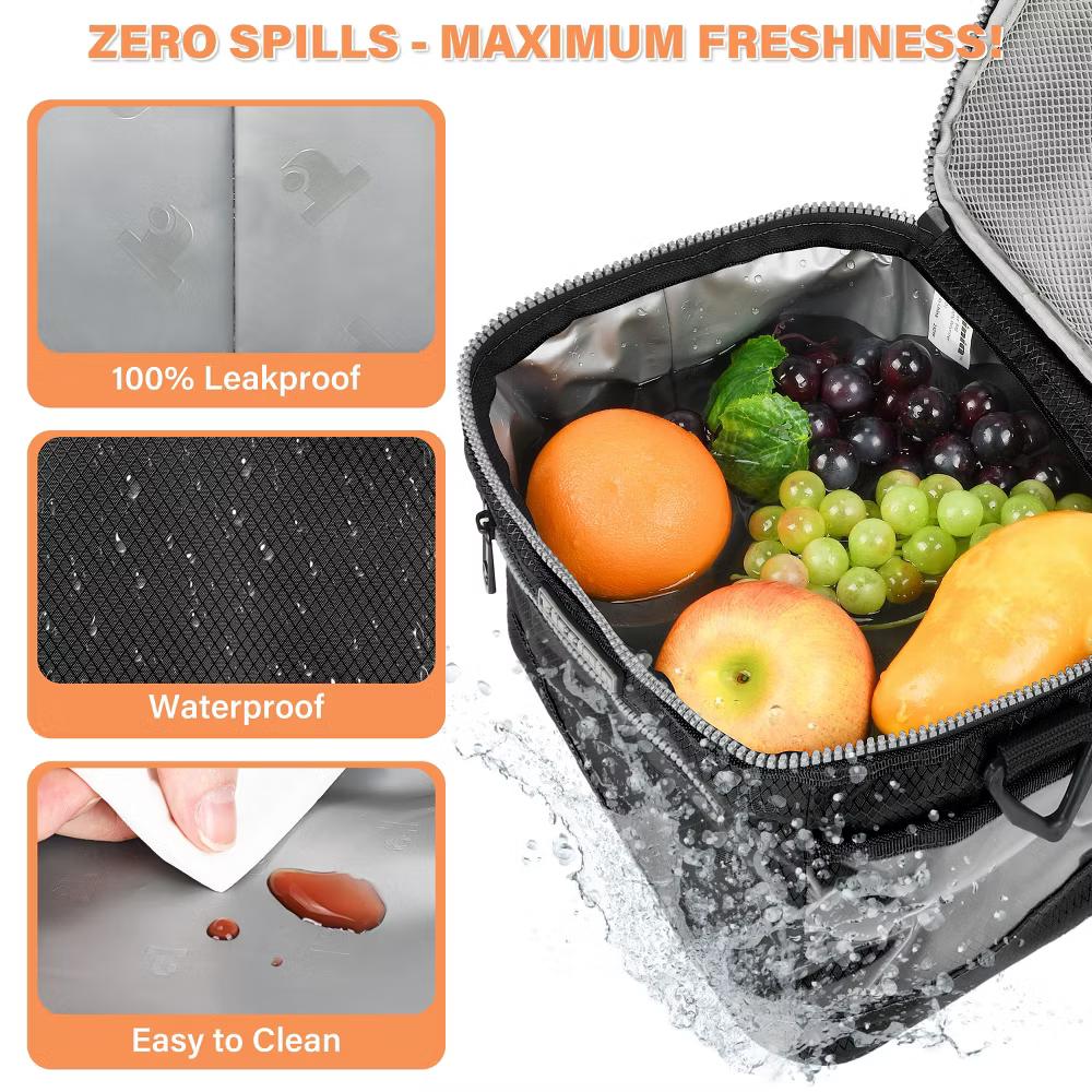 Small Insulated Lunch Bag for Men Women Kid, 7.8L Leakproof Thermal Reusable Lunch Cooler Tote Bag, Adult Insulated Lunch Box - Image 5