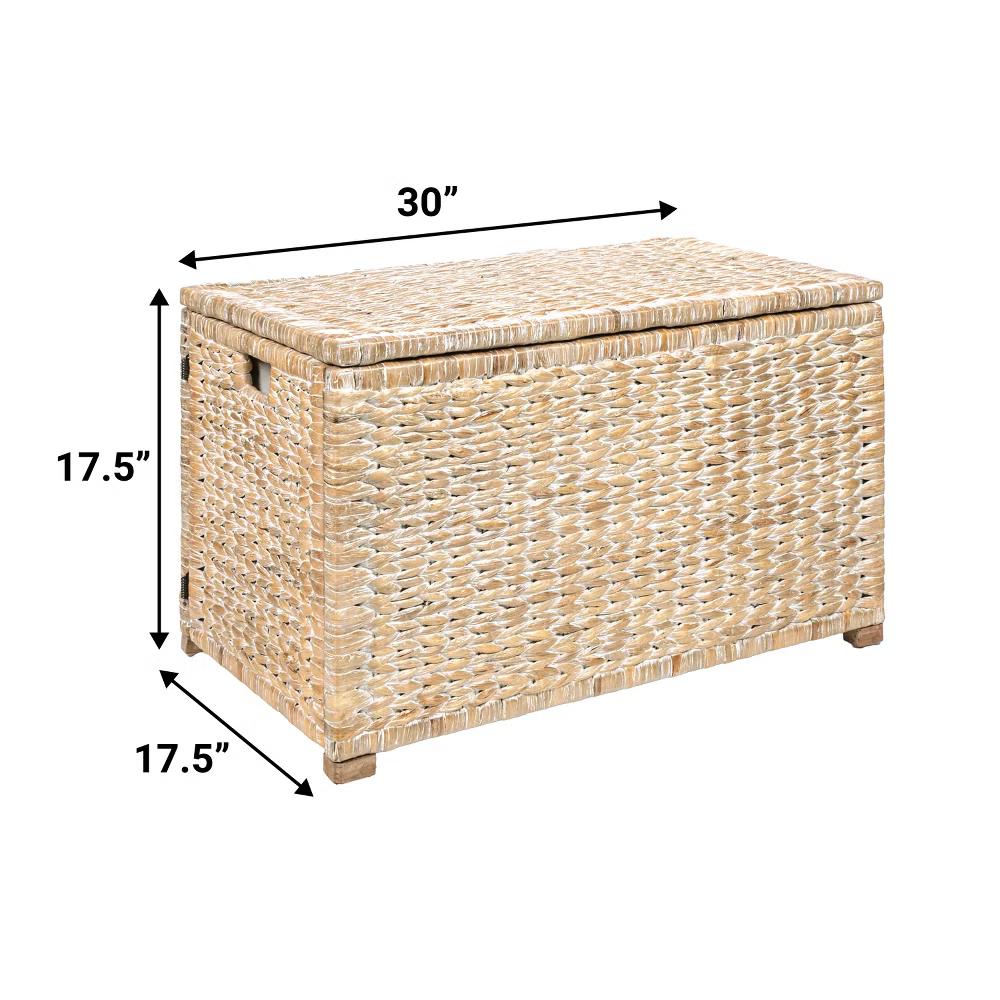 happimess Anada 30" Handwoven Wicker Weave Storage Trunk - Image 26