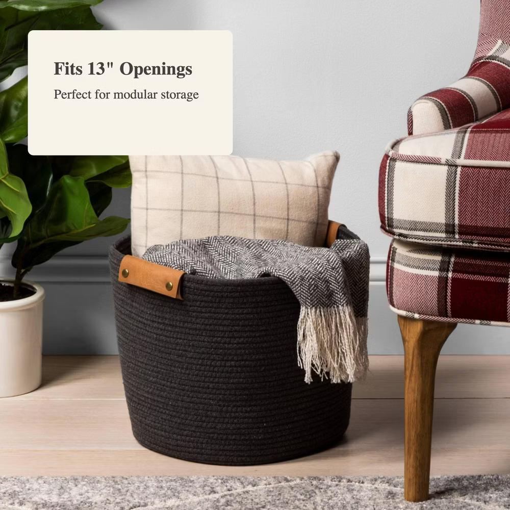 13" Decorative Coiled Rope Basket - Image 6