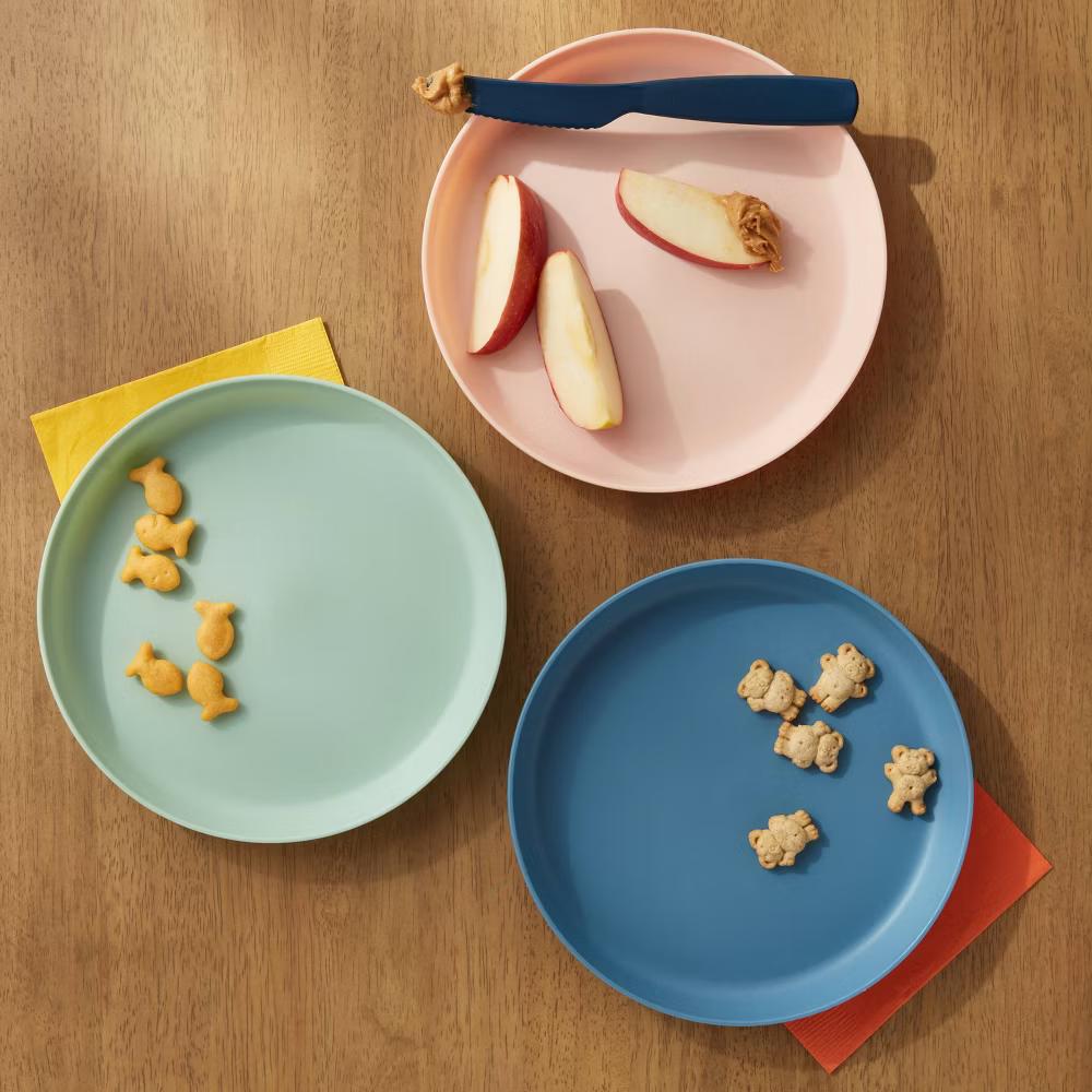 7" 6pk Plastic Kids' Dinner Plates - Toddler Plates, Reusable, Dishwasher & Microwave Safe - Image 2