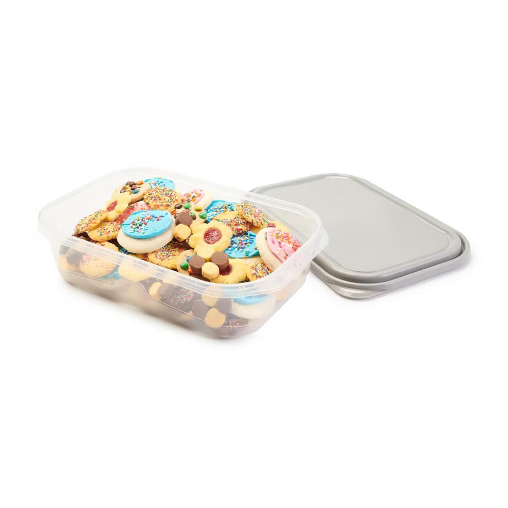 EveryWare Rectangle Food Storage Containers - 1 Gallon - 4pcs/2ct - Gray: Leak-Resistant, 2 Containers With Lids - Image 6