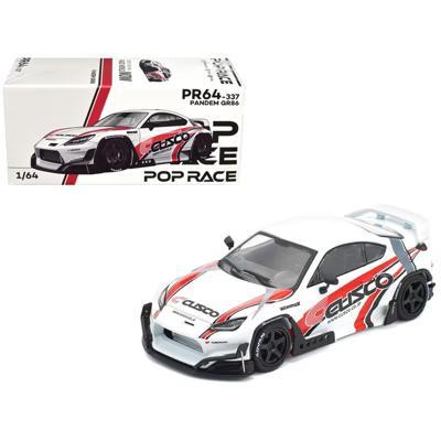 Toyota Pandem GR86 "Cusco" White with Racing Graphics 1/64 Diecast Model Car - Image 5