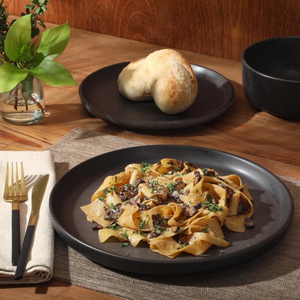 Pasco 12 Piece (Service for 4) Plates and Bowls Reactive Glaze Dishes Stoneware Ceramic Dinnerware Set