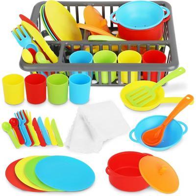 Playkidiz Kids Play Dishes with Drainer