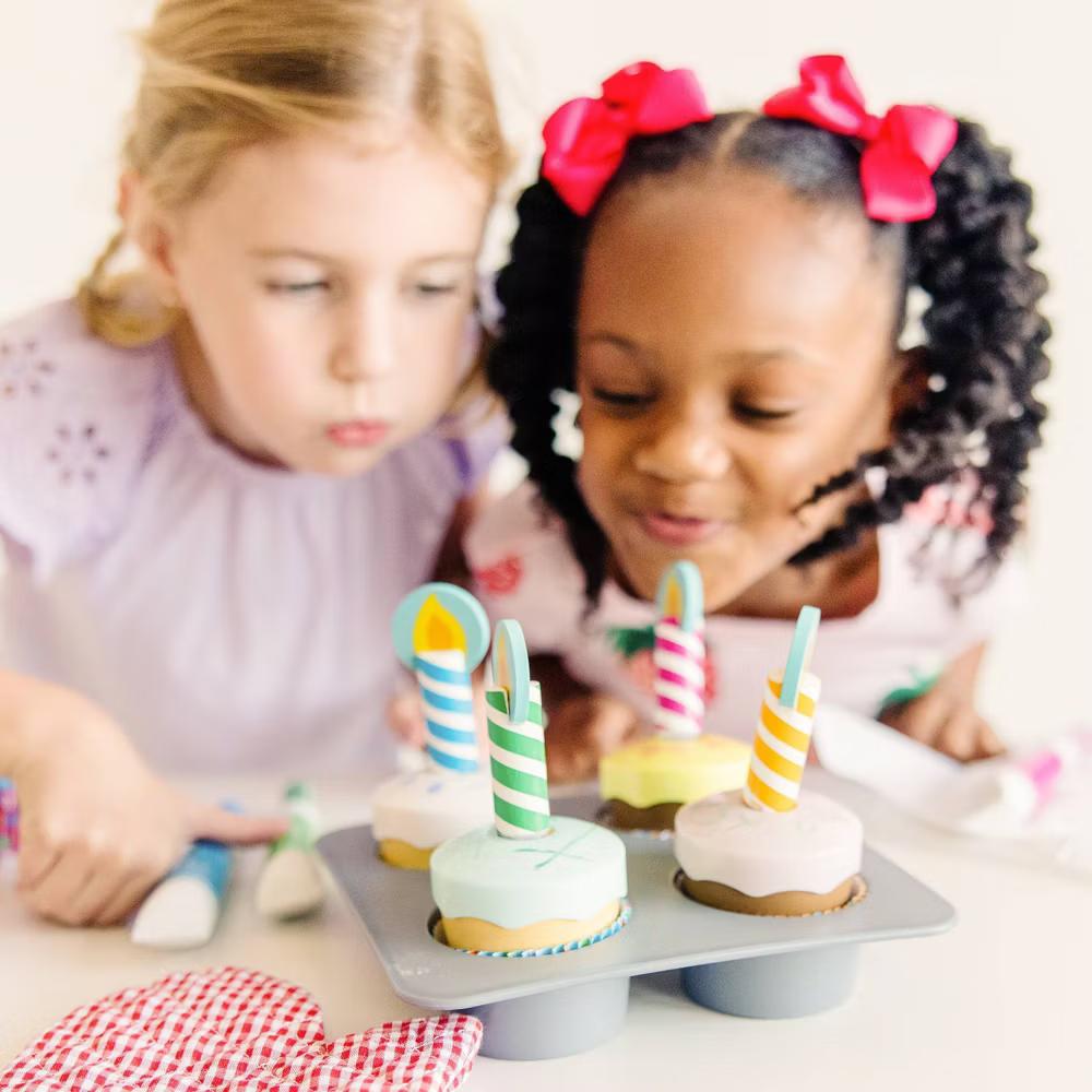 Bake and Decorate Wooden Cupcake Play Food Set: Creative Thinking Pretend Kitchen Accessory, 29 Pcs - Image 6