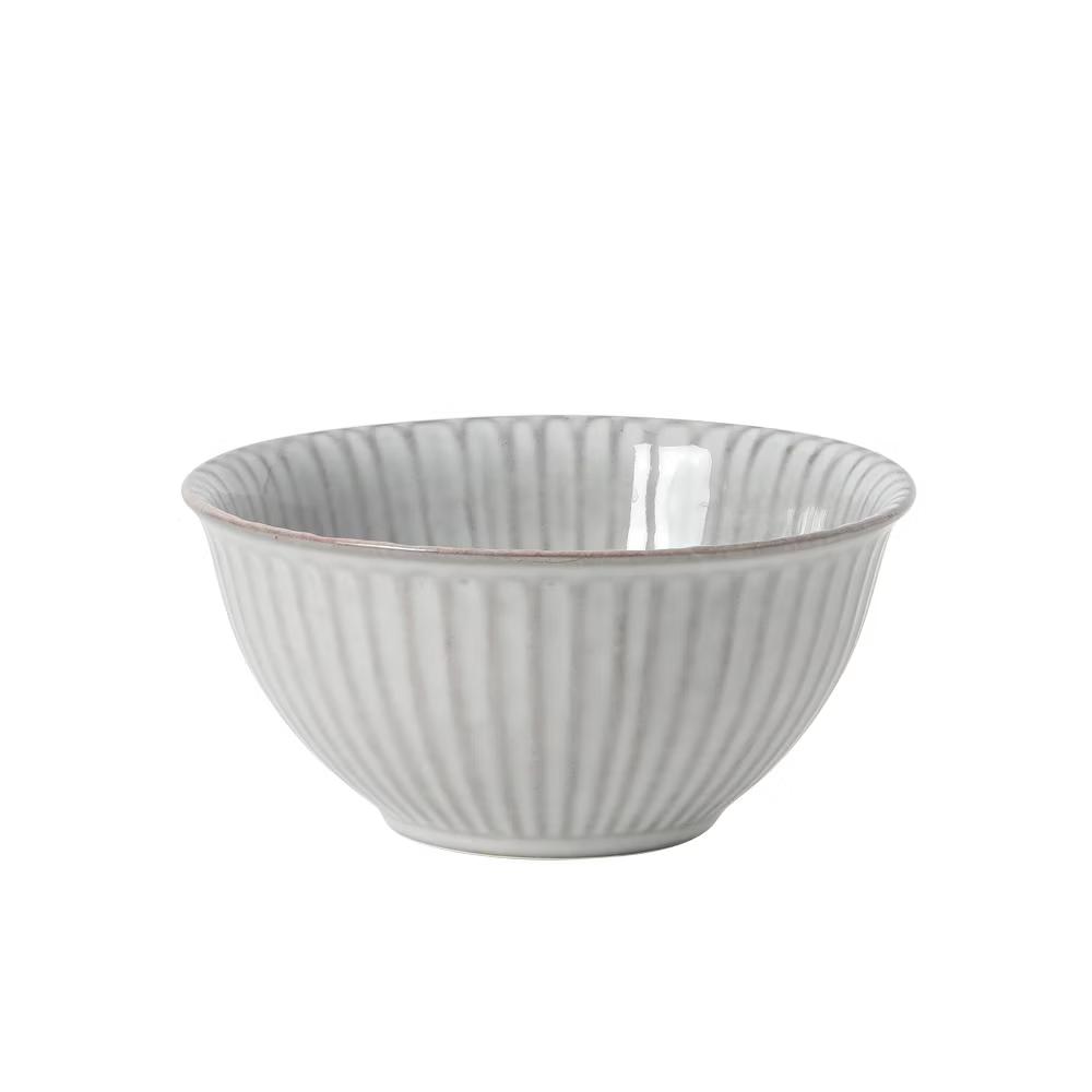 Cereal Bowls Set of 4, 6-Inch Stoneware Soup Bowls, Reactive Glaze Ribbed Bowl Set - Image 8