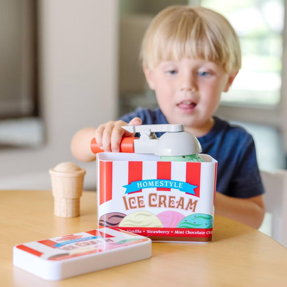 Scoop and Stack Ice Cream Cone Magnetic Pretend Play Set: Creative Thinking Toy Kitchen Accessories - Image 2
