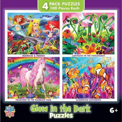 Glow in the Dark 100 Piece Puzzle Set - Educational Fun 4-Pack - Image 10