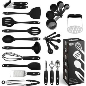 Kitchen Utensils Set, 24 Piece Silicone Cooking Utensils, Dishwasher Safe and Heat Resistant Kitchen Tools