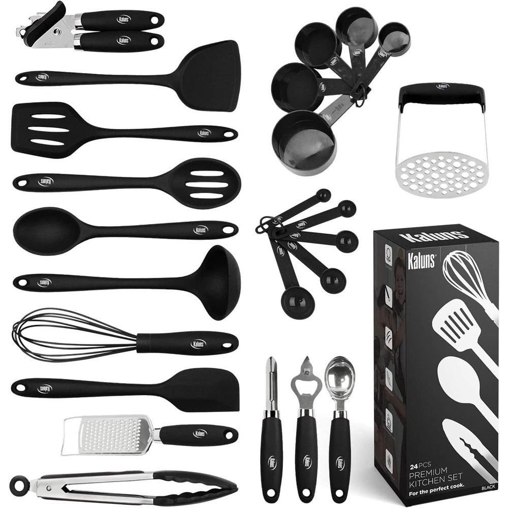 Kitchen Utensils Set, 24 Piece Silicone Cooking Utensils, Dishwasher Safe and Heat Resistant Kitchen Tools