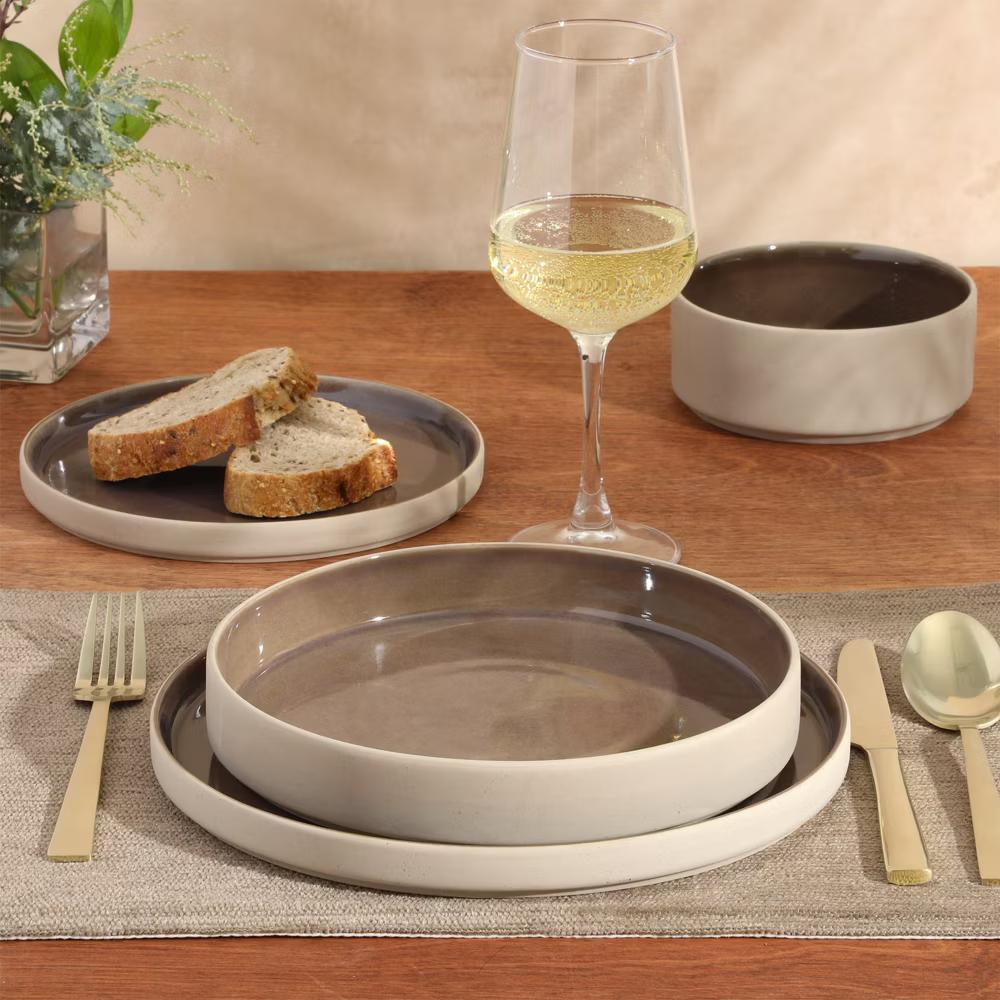 Liberty Bay 16-Piece Stoneware Dinnerware Set – Reactive Glaze, Stackable Plates & Bowls, Service for 4 - Image 13