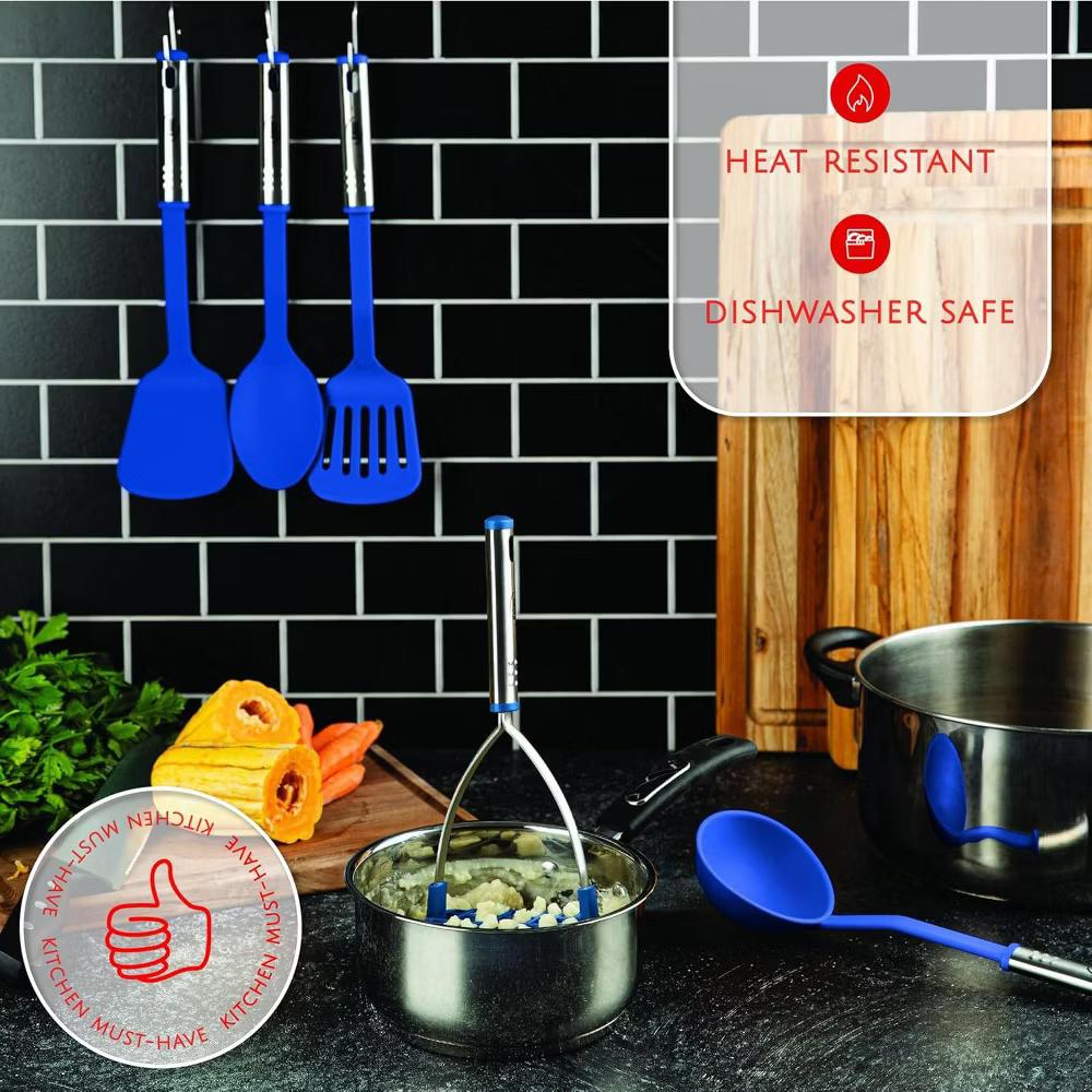 Kitchen Utensils Set, Nylon and Stainless Steel Cooking Utensils, Dishwasher Safe and Heat Resistant Kitchen Tools - Image 18