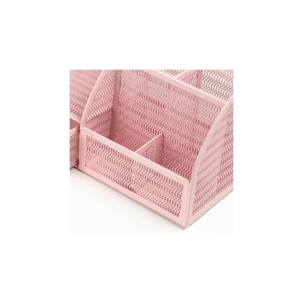 Blu Monaco Desk Organizer with Drawer - Small Metal Mesh Organizer Available in Aqua, Gold, and Pink - Image 23