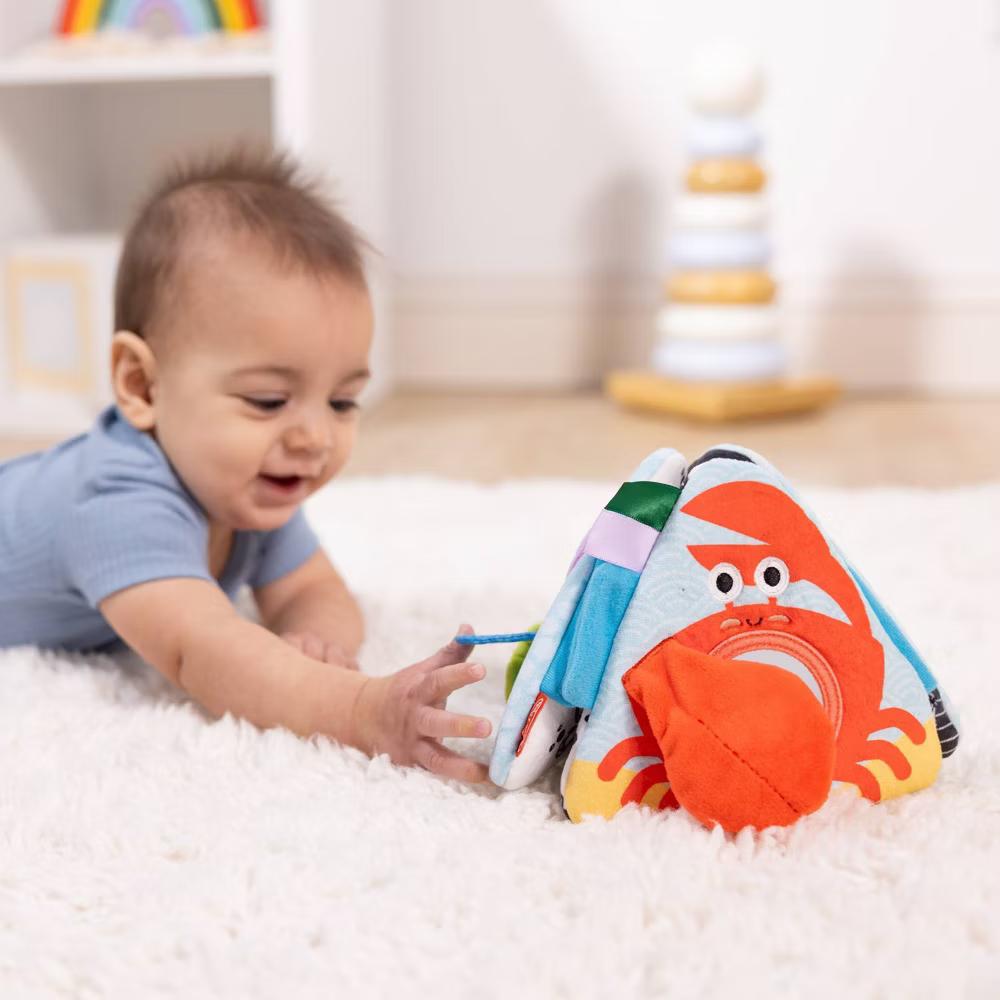 Ocean Tummy Time Triangle Infant Baby Toy, Soft Sensory Toy with Textures, Mirror: Fabric, Gross Motor Skills Development - Image 6