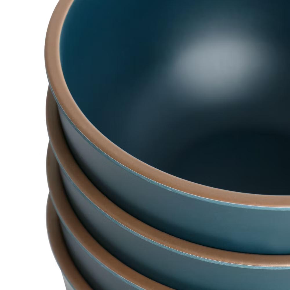 Rockabye 4 Piece Melamine Cereal Bowl Set in Dark Teal - Image 5